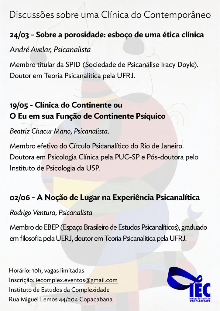 Discussões sobre uma Clínica do Contemporâneo